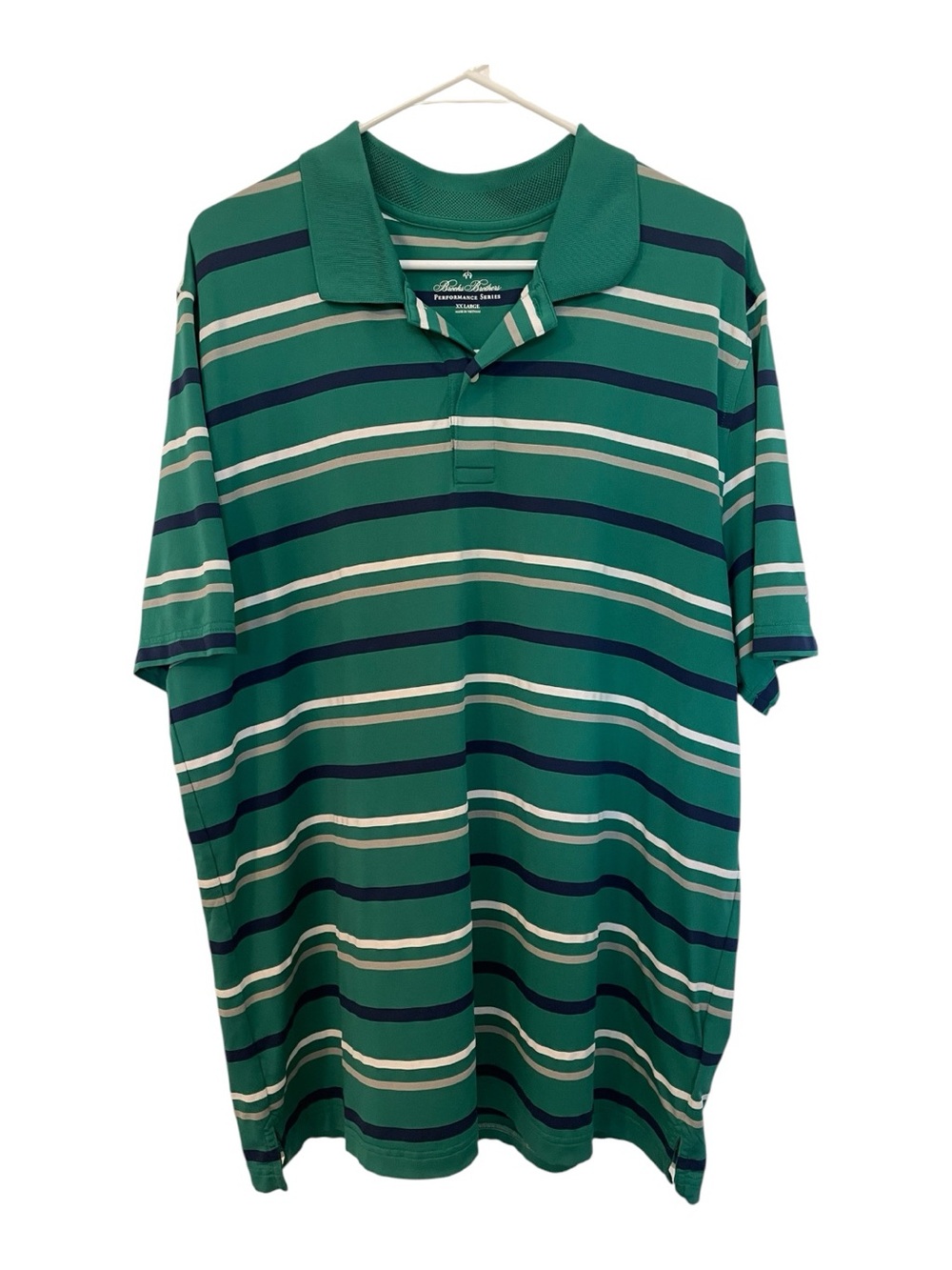 Brooks Brothers Performance Series Striped Short-Sleeve Polo Shirt